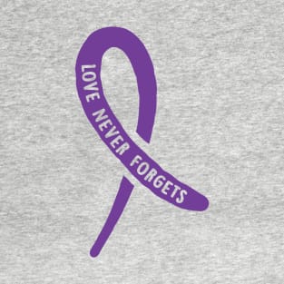 Alzheimers Awareness Ribbon Love Never Forgets End Alz T-Shirt